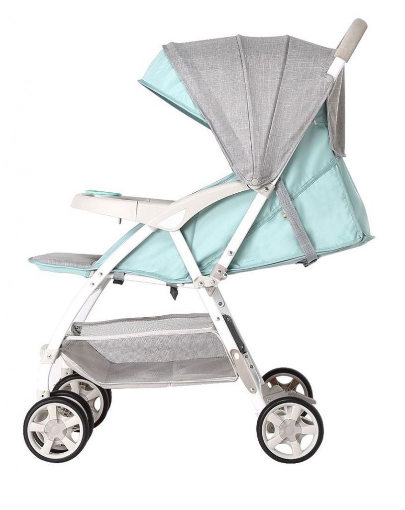 Bassinet Stroller System, Light Weighted Pram, Baby Trolley in Linen Cloth - Portable, Folderble, Allowed In Airplane