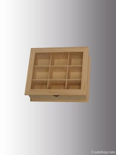 wood tea box with compartments