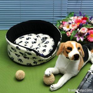 Padded Soft Comfortable Oval Pet Dog/Cat Bed in Black, 7 Sizes Availab