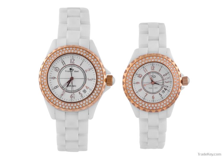 Golden wristwatches men women couple styles ceramic watches