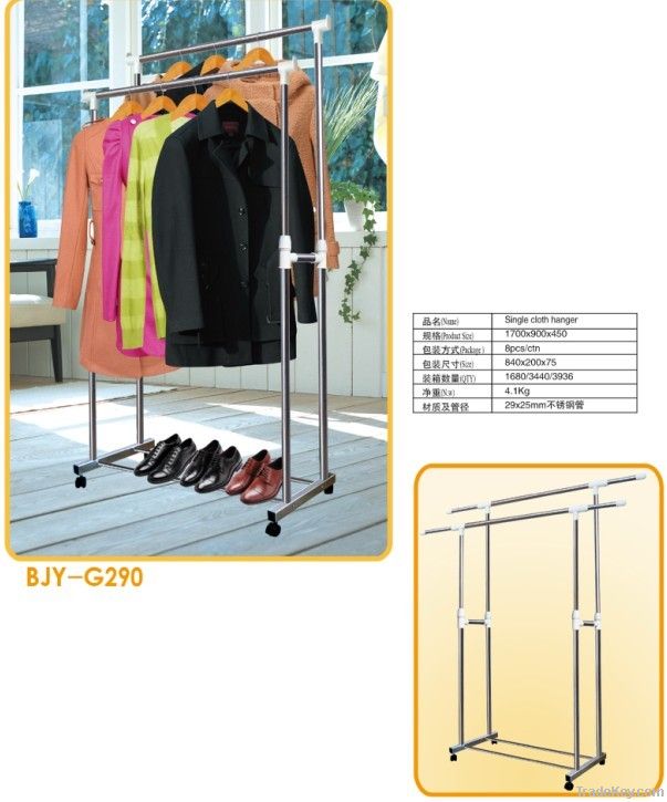 Double-pole telescopic clothes rack