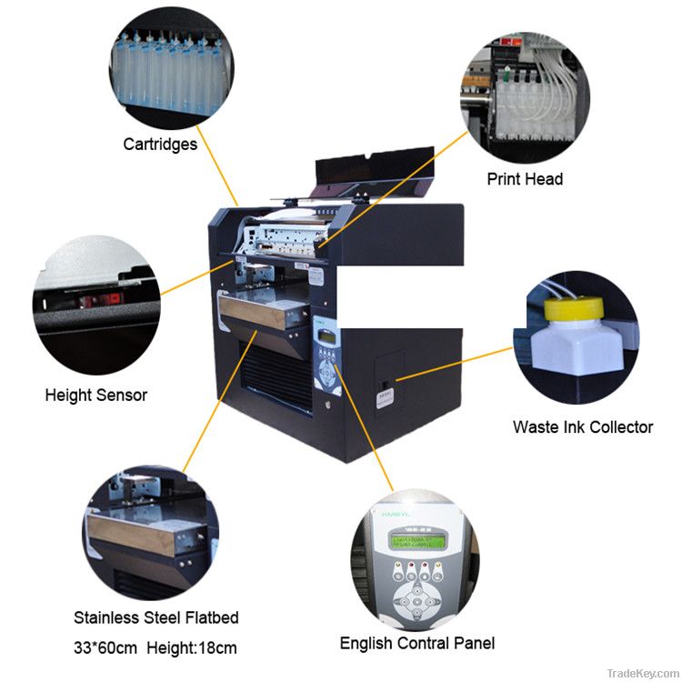 A3-1900 solvent flatbed inkjet printer with best price and service