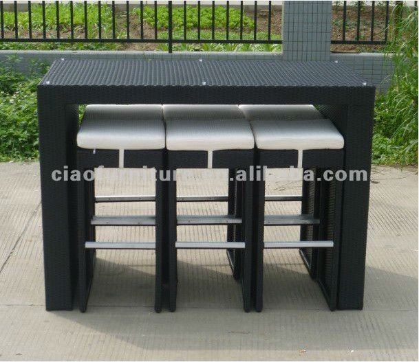 rattan furniture outdoor bar set