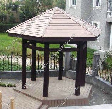 waterproof Plastic Wood Hexagon Gazebo OLDA-6005 17&#039;X15&#039;X13&#039;