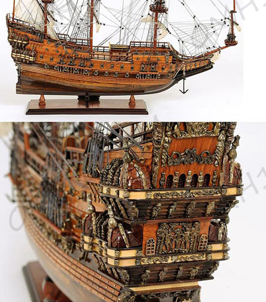 Wooden model ship