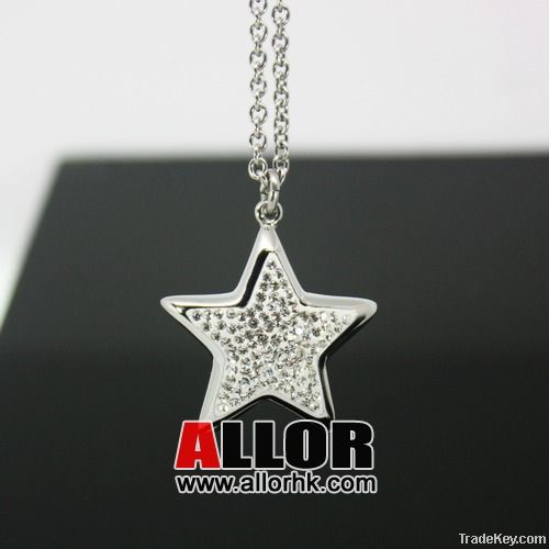 fashion stainless steel star with crystal