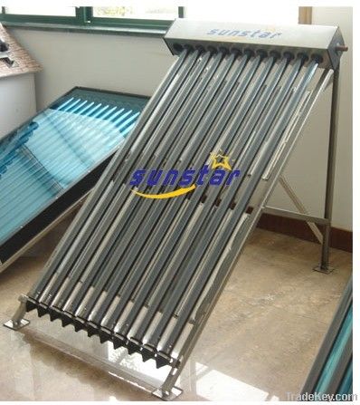 Heat pipe solar collector for split pressurized system