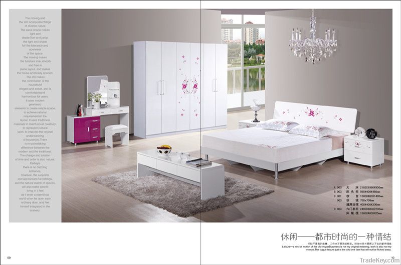 2013 Hot selling modern style bedroom set of panel mdf bedroom furnitu