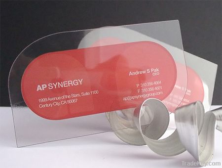 CMYK Offset or Silkscreen Printing Plastic Transparent Business Card