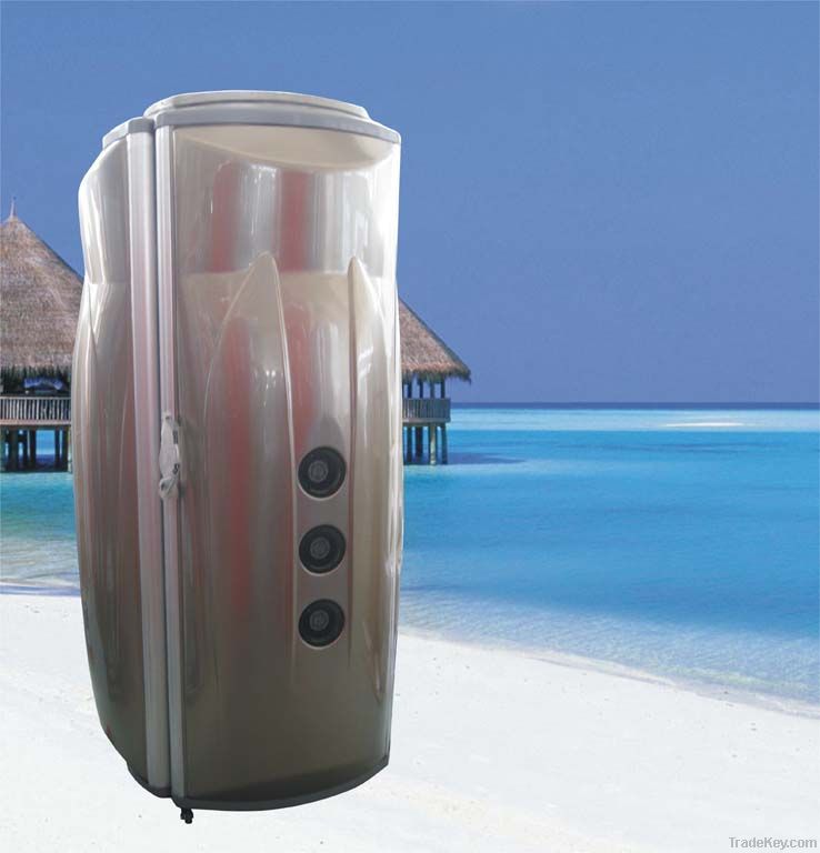 commercial solarium with vibrator, vertical tanning bed