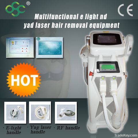 Multifunctional E-light IPL Nd yag laser hair removal machine