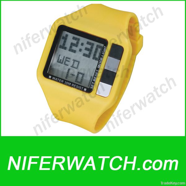 Silicone digital sport watch