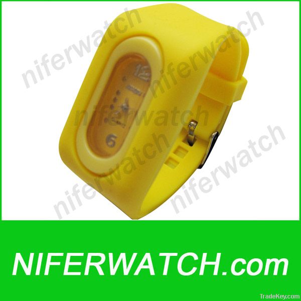 Yellow Silicone fashion jelly quartz watch