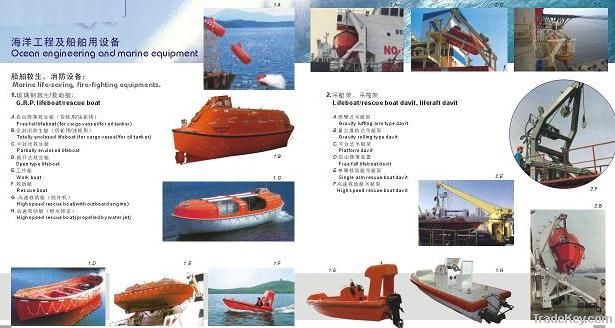 Supply lifeboat, rescue boat, davit