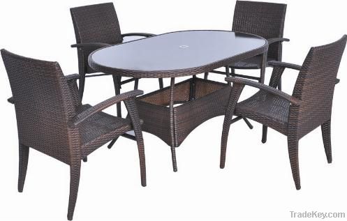 5 Piece Patio Wicker Set