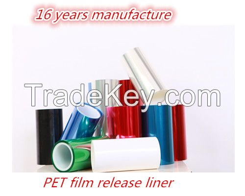 Silicone coated PET release film red,blue,black colors