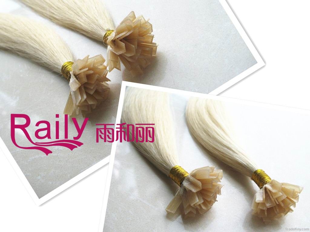 Popular silky straight pre-bonded human hair extension