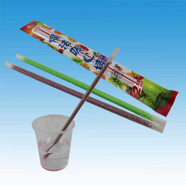 Magic Straw with Shining candy drink powder