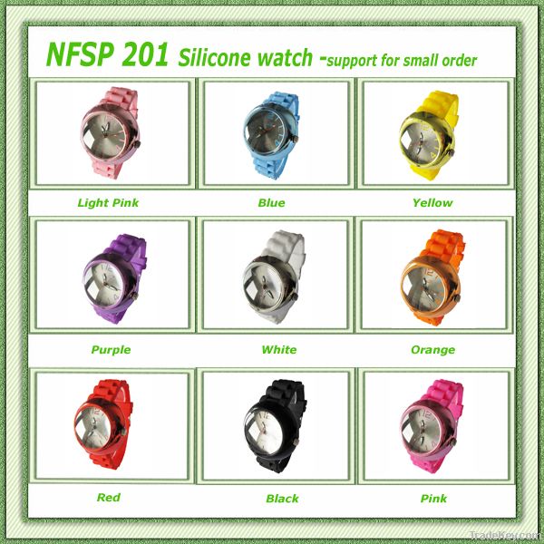 Fashion silicone wristband quartz watches