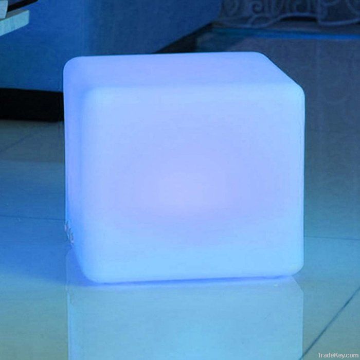 Flash led cube stool with led light