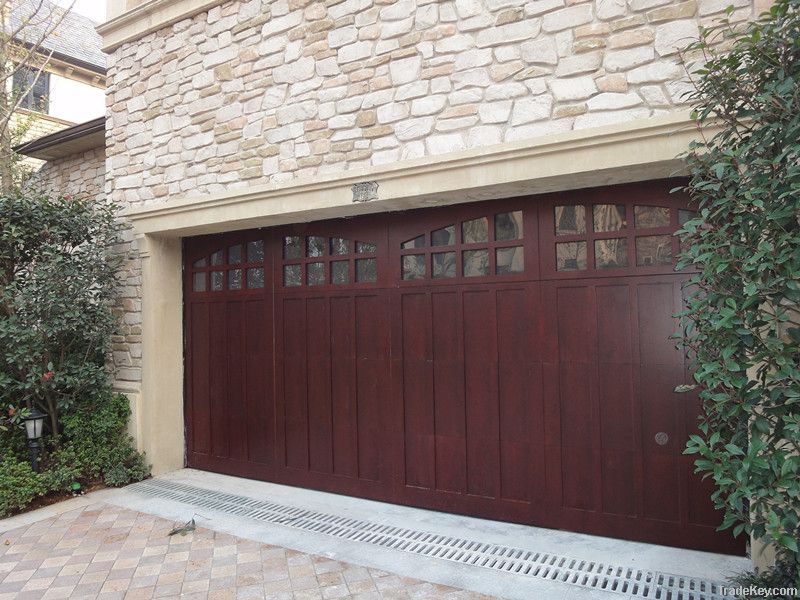 Automatic lift wood garage door