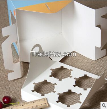 customized  paper boxes for cake 4 pcs internal plate