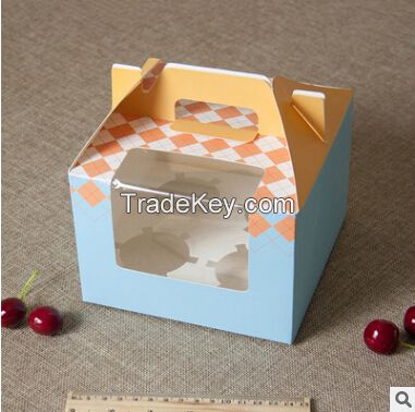 customized  paper boxes for cake 4 pcs internal plate