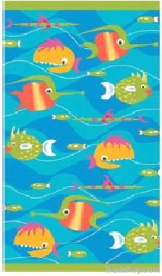 100% cotton velour reactive printed beach towel