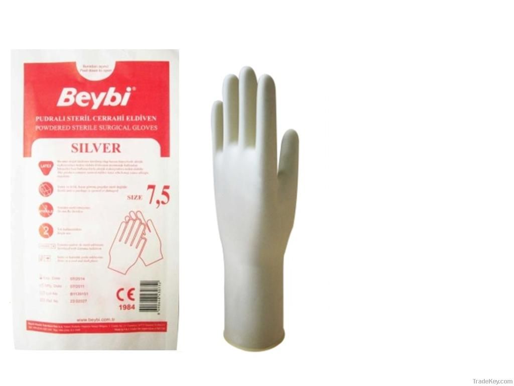 Sterile Latex Surgical Glove - Silver