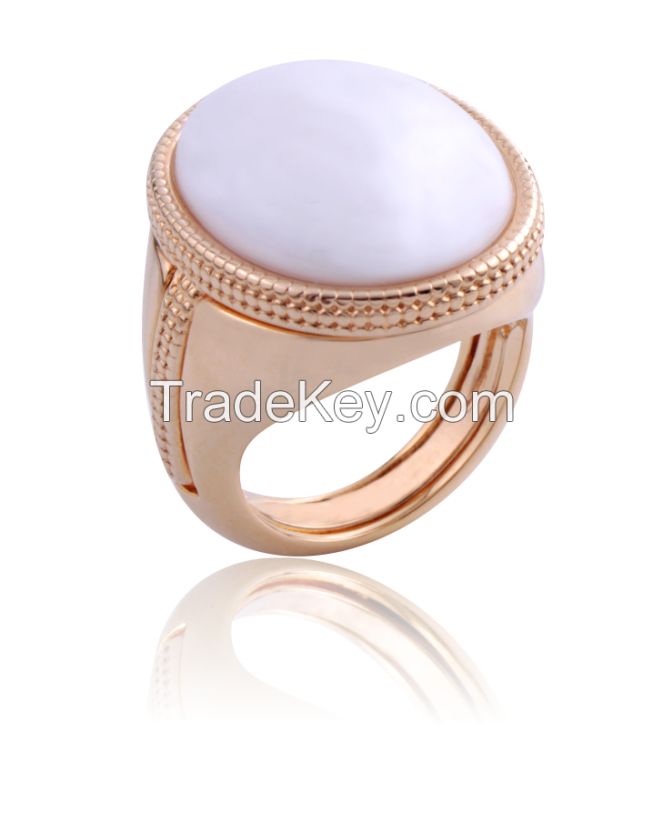 GOLD PLATED RING with natural stone