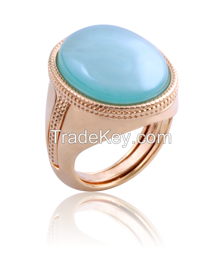 GOLD PLATED RING with natural stone