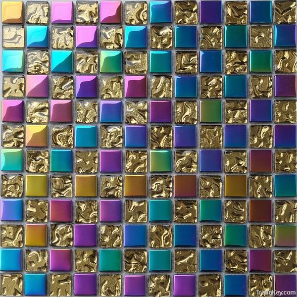 Plated glass mosaic