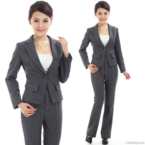 women autumn &winter  gray pants suits