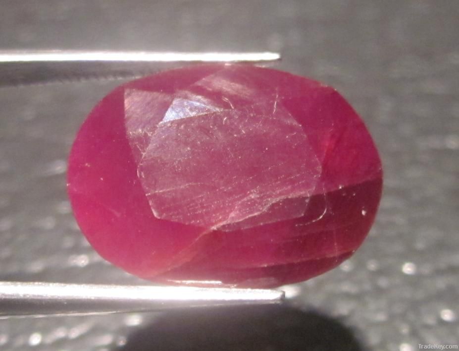 6.6 Carat-Huge Pigeon Blood Red Ruby Facet, Natural Semi Transparent