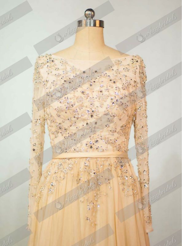 01183 Real picture crystal diamond elie saab evening dress 2014 turkish evening dress