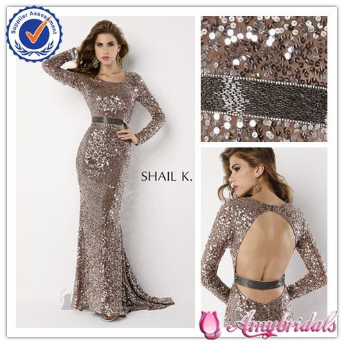 SA4679 Evening Long Sleeve Sequin Dress Sana Safinaz Party Dresses Fully Sequin Dress