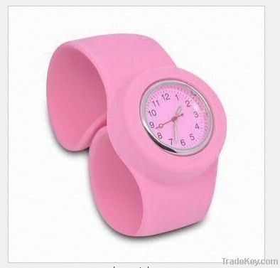 eco-friendly silicone slap watches with quartz movement