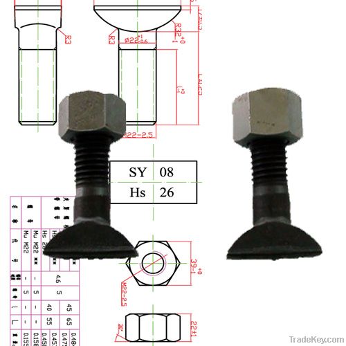 Rail bolt