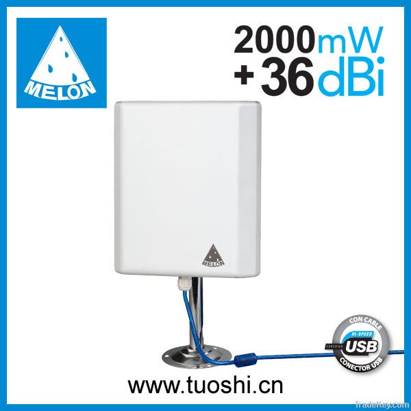 Outdoor panel antenna 36dbi high power wifi usb adapter Melon N4000