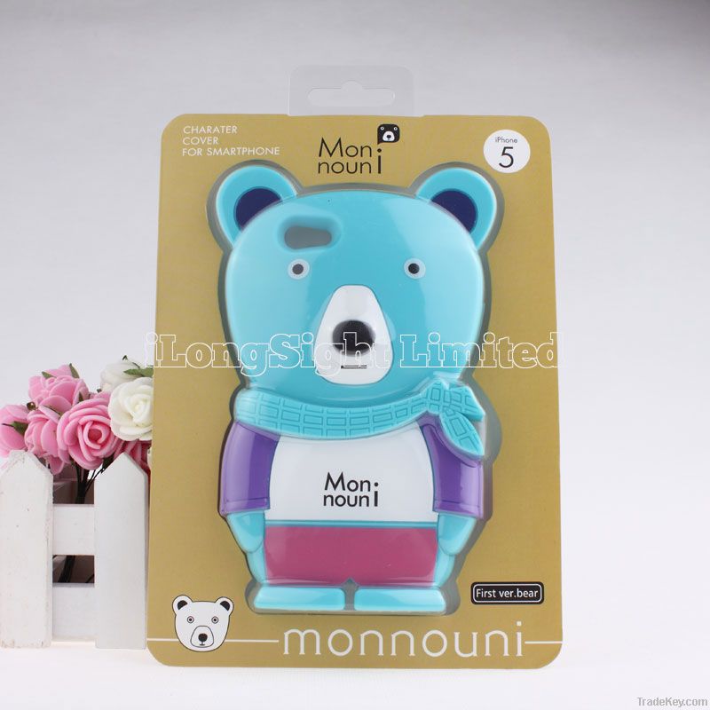 Rilakkuma 3D Bear Soft Silicone Gel Case for iphone 4s/5g