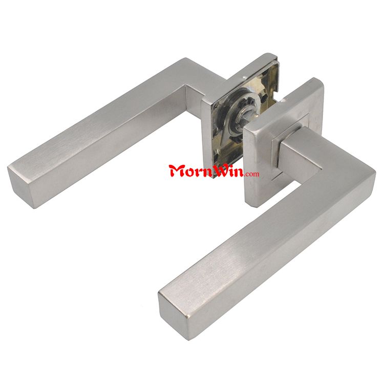 Stainless Steel Square Lever Door Handle With Escutcheon