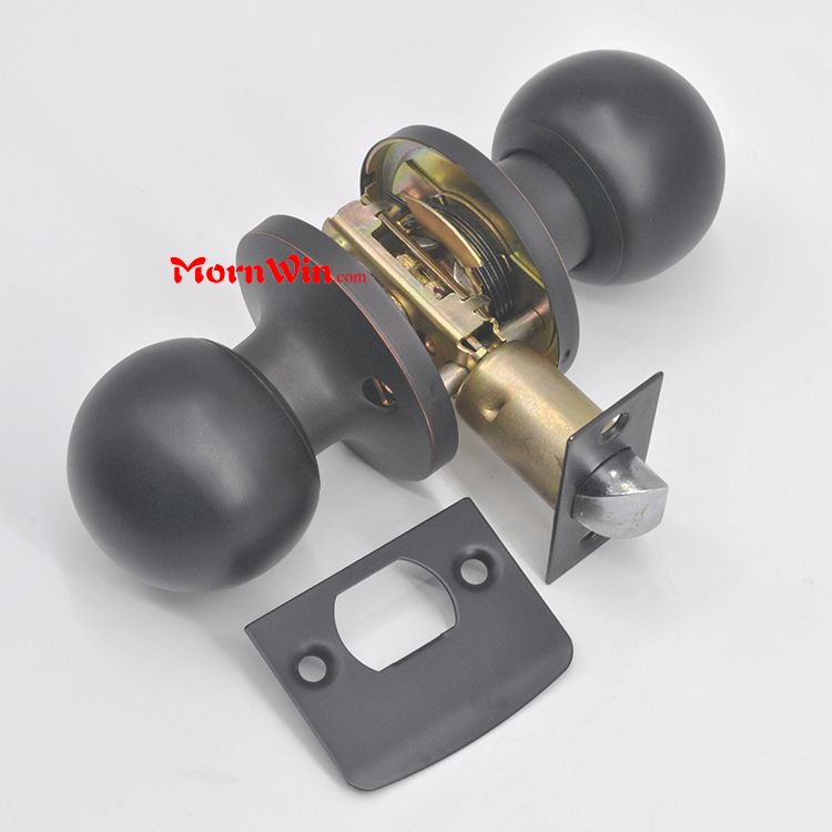 Matte Black Value Pack of Entry Ball Door Knob Lock Set by Loket Cylindrical Knobsets