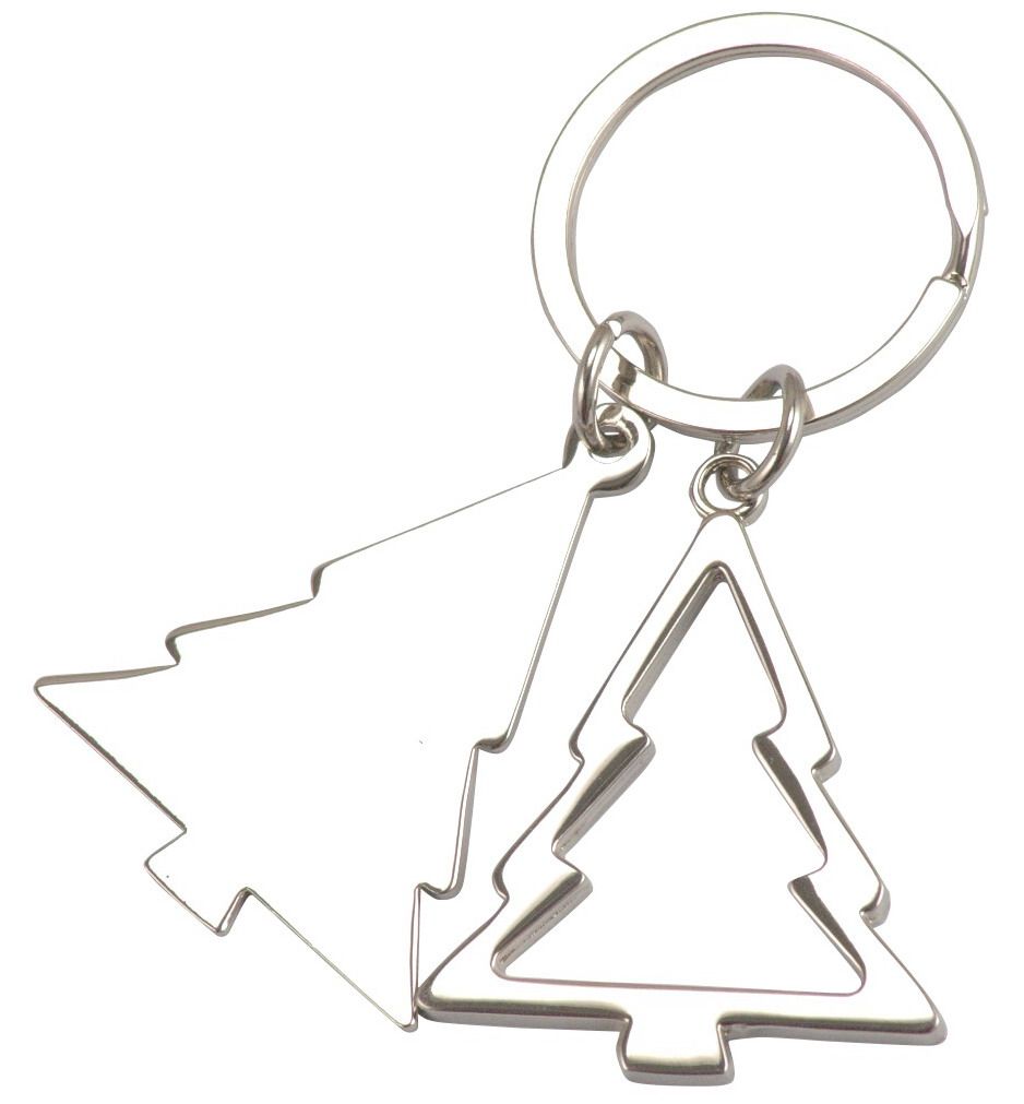 Metal Christmas Tree Keyring