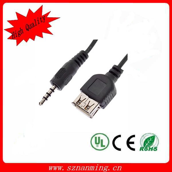 USB female to 3.5mm male audio cable