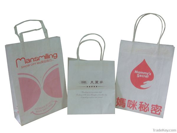 simple paper shopping , promotional bag in kraft , white cardboard