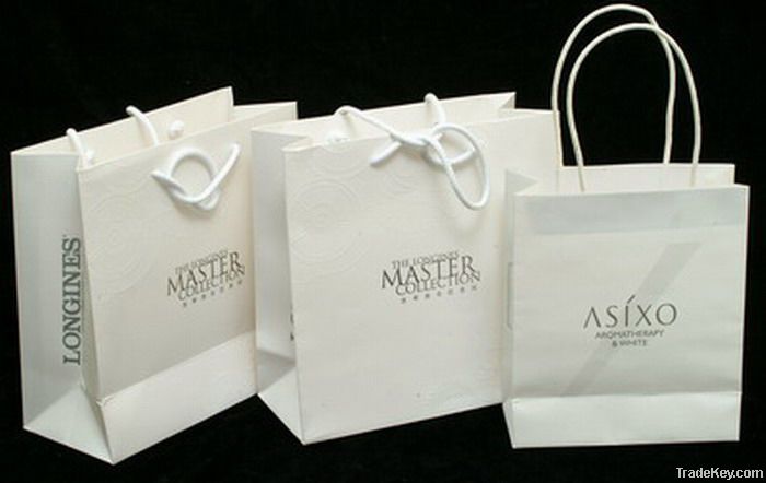 simple paper shopping , promotional bag in kraft , white cardboard