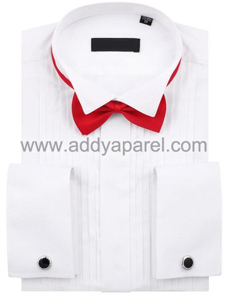 Men's Slim Fit Black White Tuxedo Shirt