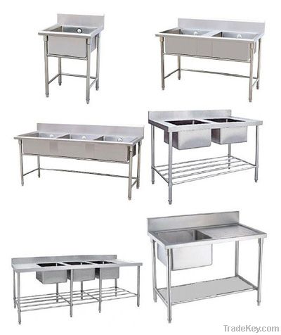 Stainless Steel Double Sink Bench
