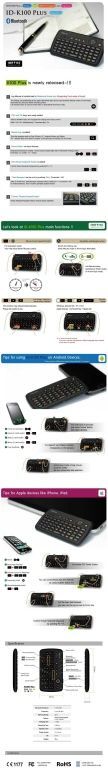 Wireless Bluetooth Mini Qwerty Keyboard with Sliding Jog Mouse