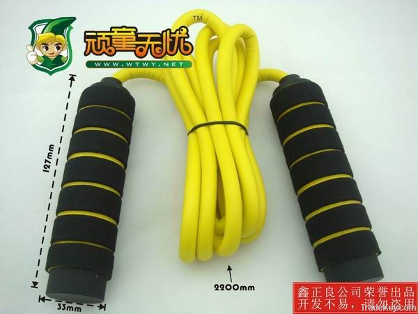 Bicolor Sponge Handle Fitness Rope Skipping, Game Skipping